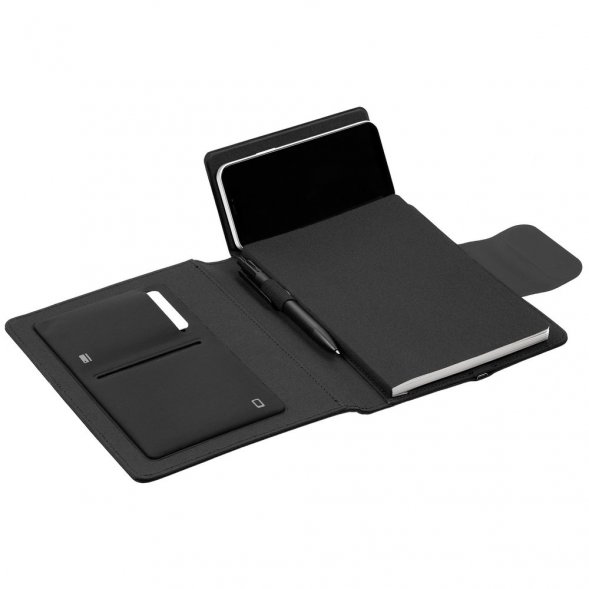 Органайзер Midstream, с блокнотом и аккумулятором, черный 