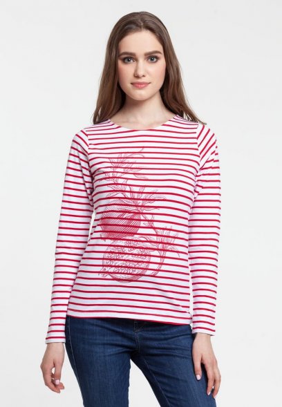 Футболка женская Grand Granat, белая с красным 