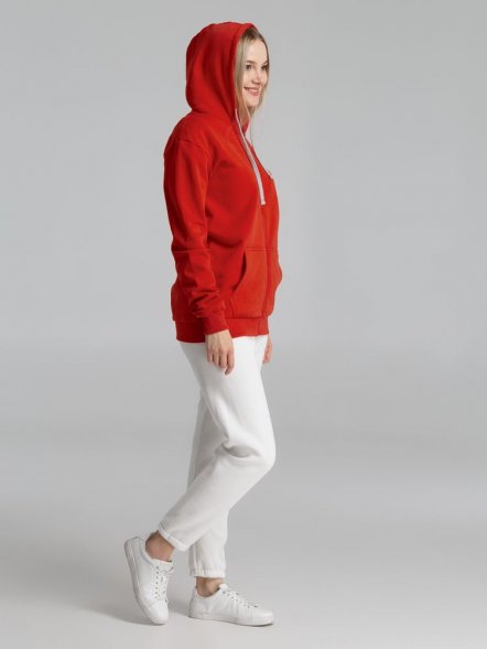 Толстовка на молнии с капюшоном Unit Siverga Heavy, красная 