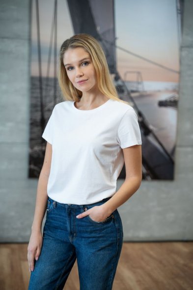 Футболка женская Ladies American U, красная 