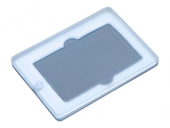 Пластиковая упаковка CARD-BOX, прозрачная, белого цвета. 