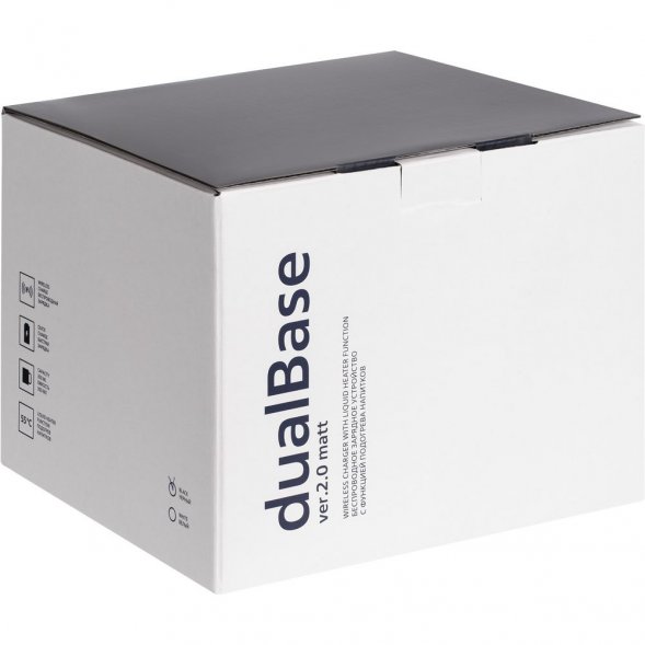 Кружка с подогревом и беспроводной зарядкой Dual Base ver. 2.0 Matt, черная 