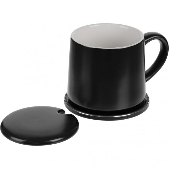 Кружка с подогревом и беспроводной зарядкой Dual Base ver. 2.0 Matt, черная 