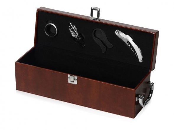 Набор аксессуаров для вина в подарочной коробке Fabrizio, коричневый 