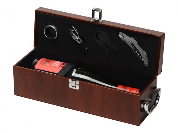Набор аксессуаров для вина в подарочной коробке Fabrizio, коричневый 