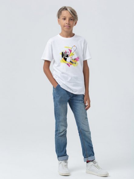 Футболка детская «Обними кота», белая 