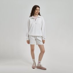 Толстовка на молнии унисекс FLOW, белая, размер M/L