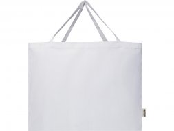 Odessa большая эко-сумка из переработанного хлопка, сертифицированного согласно GRS, плотностью 220 г/м² - Белый