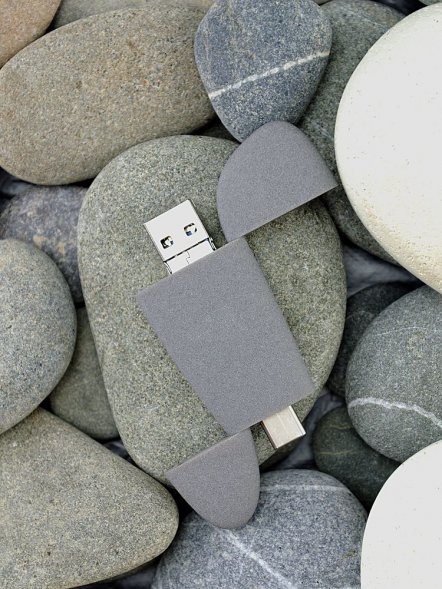 Флешка Pebble Universal, USB 3.0, серая, 64 Гб 