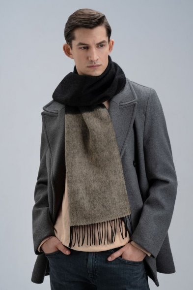 Шарф Charming, черный с бежевым 