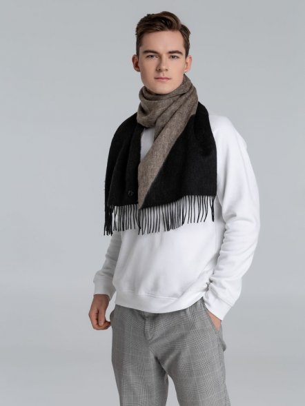 Шарф Charming, черный с бежевым 