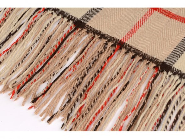 Плед акриловый в клетку Tartan, бежевый 