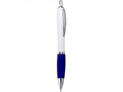 Ручка пластиковая шариковая CARREL с антибактериальным покрытием, белый/королевский синий