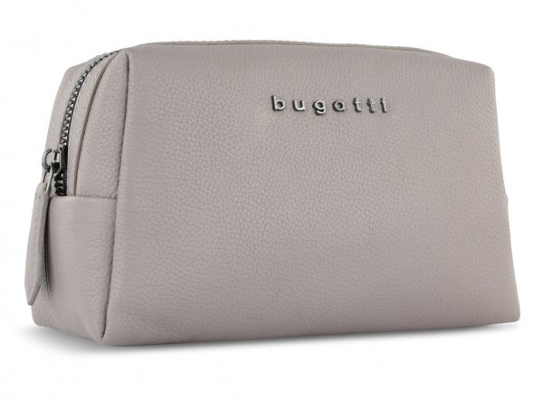 Косметичка BUGATTI Bella, бежевая, воловья кожа/полиэстер, 19х8,5х11 см 