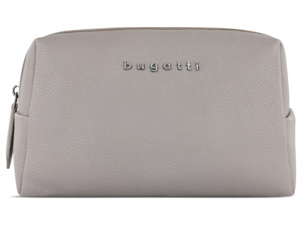 Косметичка BUGATTI Bella, бежевая, воловья кожа/полиэстер, 19х8,5х11 см 