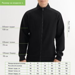 Толстовка на молнии ASTIN черная, размер XXXL