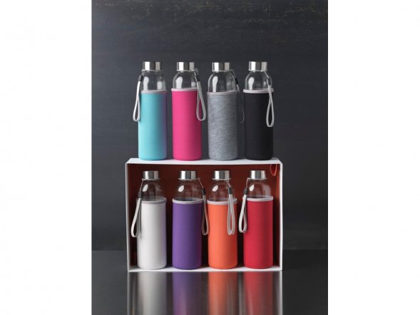 Спортивная бутылка Bodhi из стекла объемом 500 мл, черный 