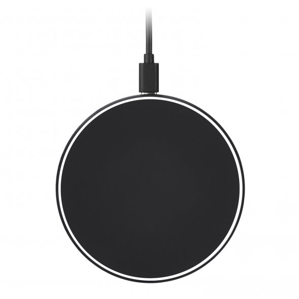 Беспроводное зарядное устройство с подсветкой 15W Auris, черное 