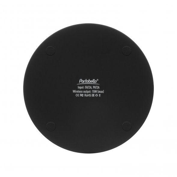 Беспроводное зарядное устройство с подсветкой 15W Auris, черное 
