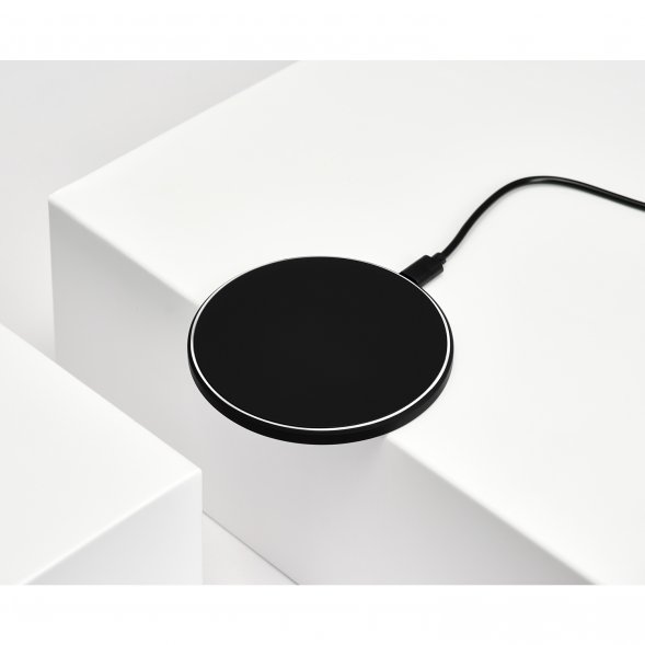 Беспроводное зарядное устройство с подсветкой 15W Auris, черное 