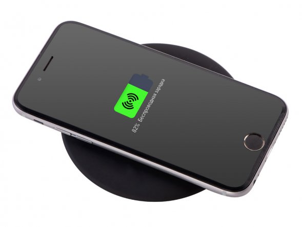 Беспроводное зарядное устройство с подсветкой логотипа Moon spot, 10 Вт, soft-touch 