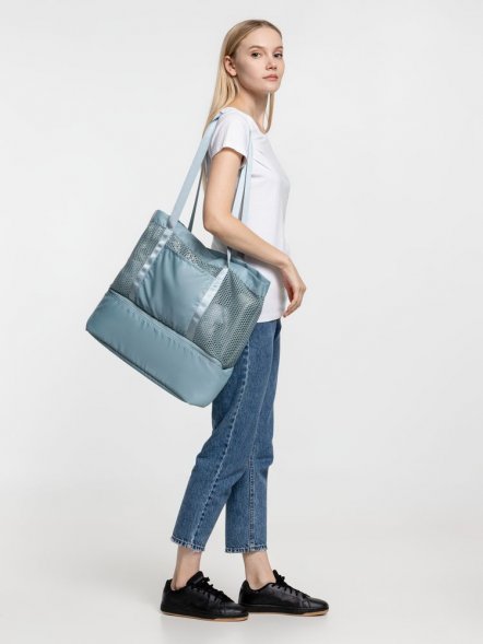 Шопер с термоотделением Verkko, серо-голубой 