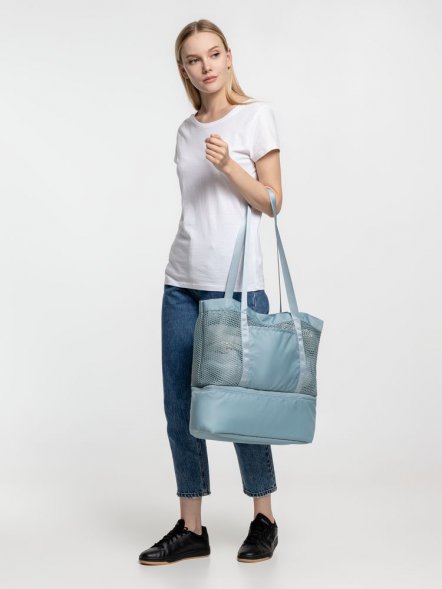 Шопер с термоотделением Verkko, серо-голубой 