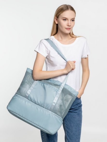 Шопер с термоотделением Verkko, серо-голубой 