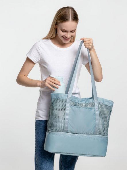 Шопер с термоотделением Verkko, серо-голубой 