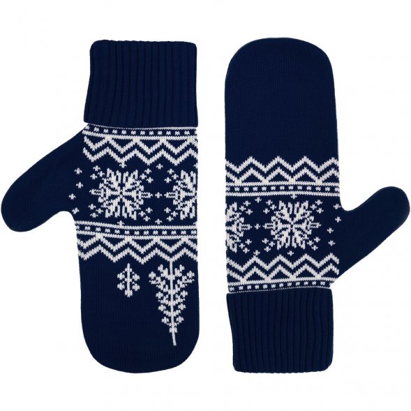 Варежки Elnik, синие с молочно-белым 