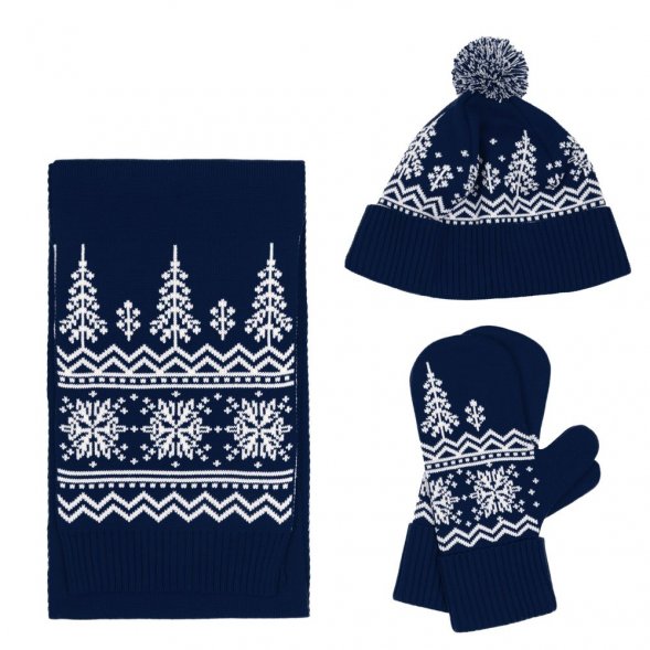 Варежки Elnik, синие с молочно-белым 