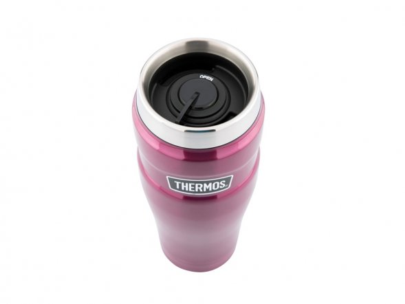 Кружка-термос со стальной колбой SK1005 Matte Raspberry leak proof Vacuum Travel Tumbler, 470ml., красный 