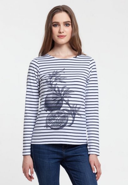 Футболка женская Grand Granat, белая с синим 