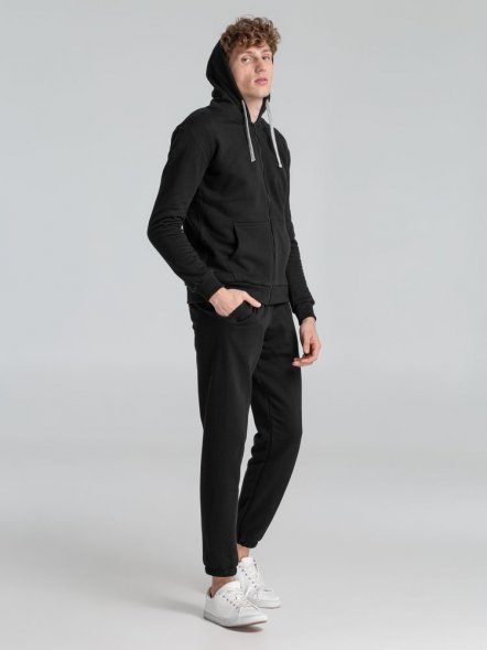 Толстовка на молнии с капюшоном Unit Siverga Heavy, черная 