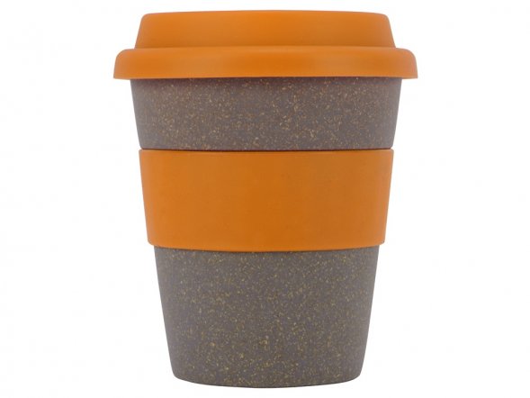 Стакан с силиконовой крышкой Cafe, оранжевый 