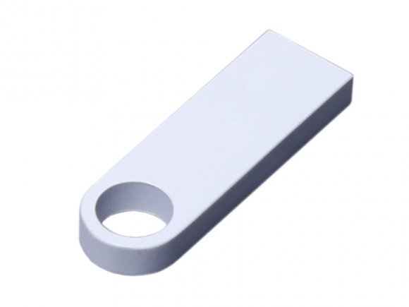 USB 2.0-флешка на 64 Гб с мини чипом и круглым отверстием, белый 