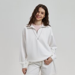 Толстовка на молнии унисекс FLOW, белая, размер XL/2XL