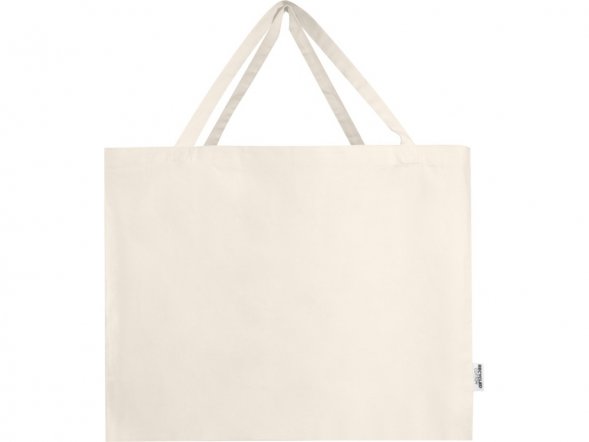 Odessa большая эко-сумка из переработанного хлопка, сертифицированного согласно GRS, плотностью 220 г/м² - Натуральный 