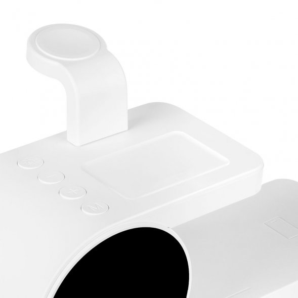 Станция беспроводной зарядки с часами fullStack, белая 