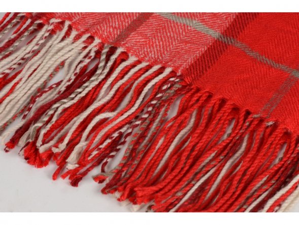 Плед акриловый в клетку Tartan, красный 