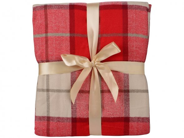 Плед акриловый в клетку Tartan, красный 