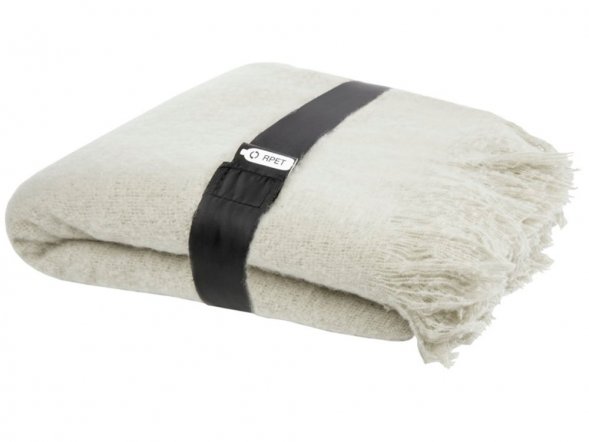 Мохеровый плед из вторичного ПЭТ Ivy, светло-серый 