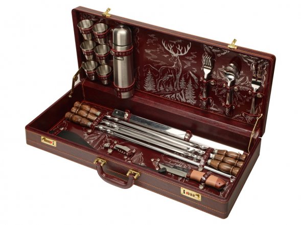 Набор подарочный, 041-6м/0,5 серебро, темно-бордовый 