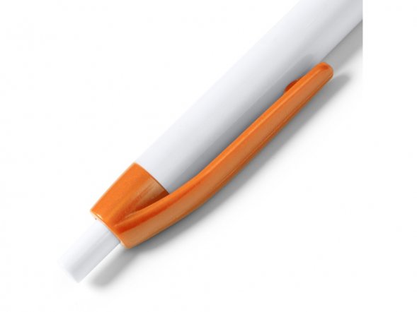 Ручка пластиковая шариковая HINDRES, белый/апельсин 