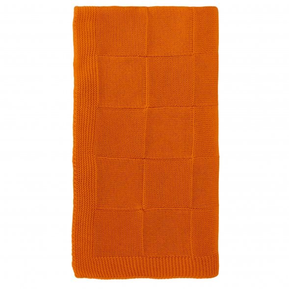 Плед Cella вязаный, оранжевый (без подарочной коробки) 