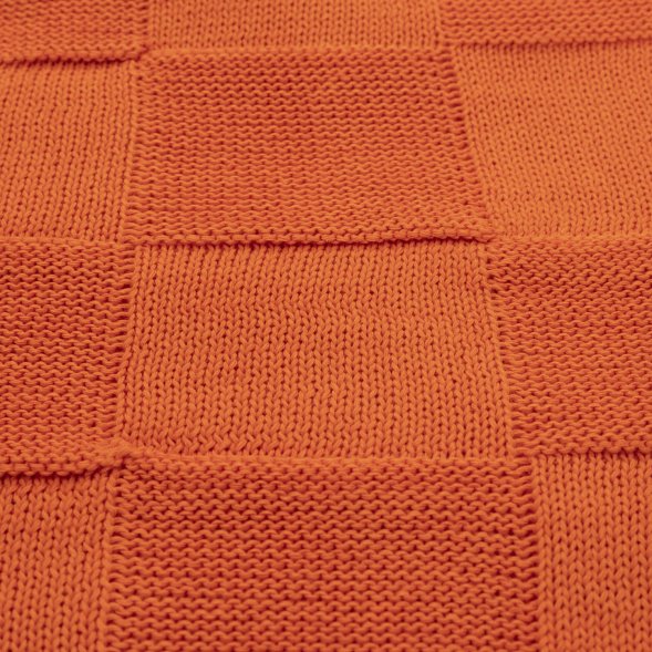 Плед Cella вязаный, оранжевый (без подарочной коробки) 