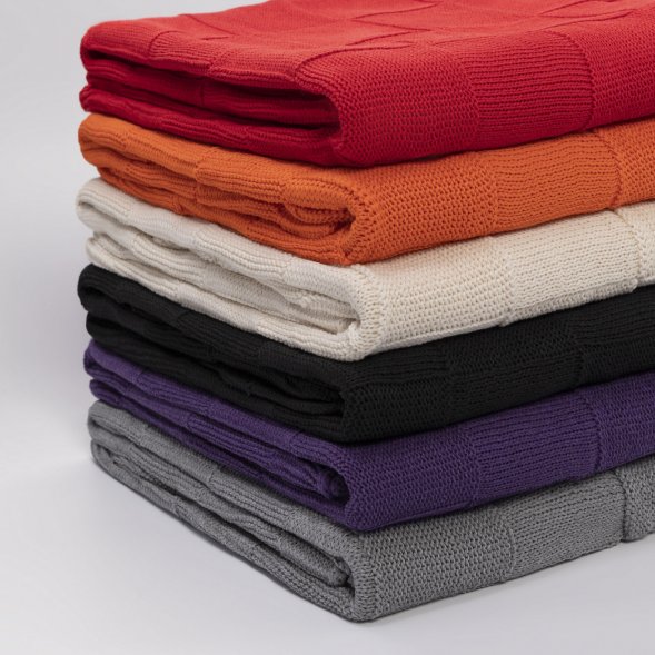 Плед Cella вязаный, оранжевый (без подарочной коробки) 