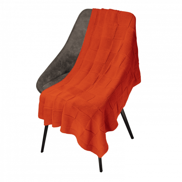 Плед Cella вязаный, оранжевый (без подарочной коробки) 