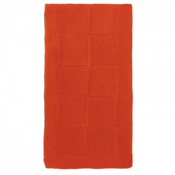 Плед Cella вязаный, оранжевый (без подарочной коробки) 