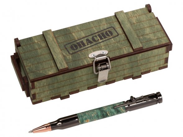 Ручка шариковая Кап клена, зеленый 